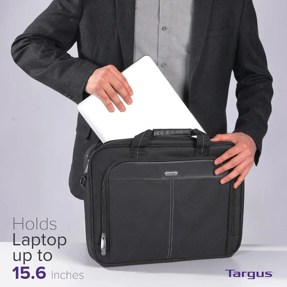 Targus Men's Black Polyester Foam Padded Classic Slim Messenger Bag